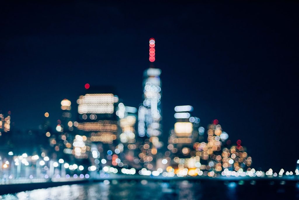 New York City night lights.